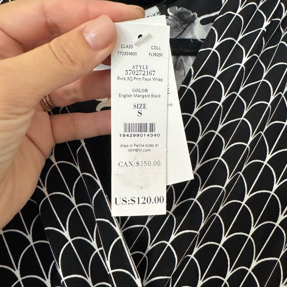 NWT WHBM faux wrap floral reversible jersey dress - Picture 9 of 9